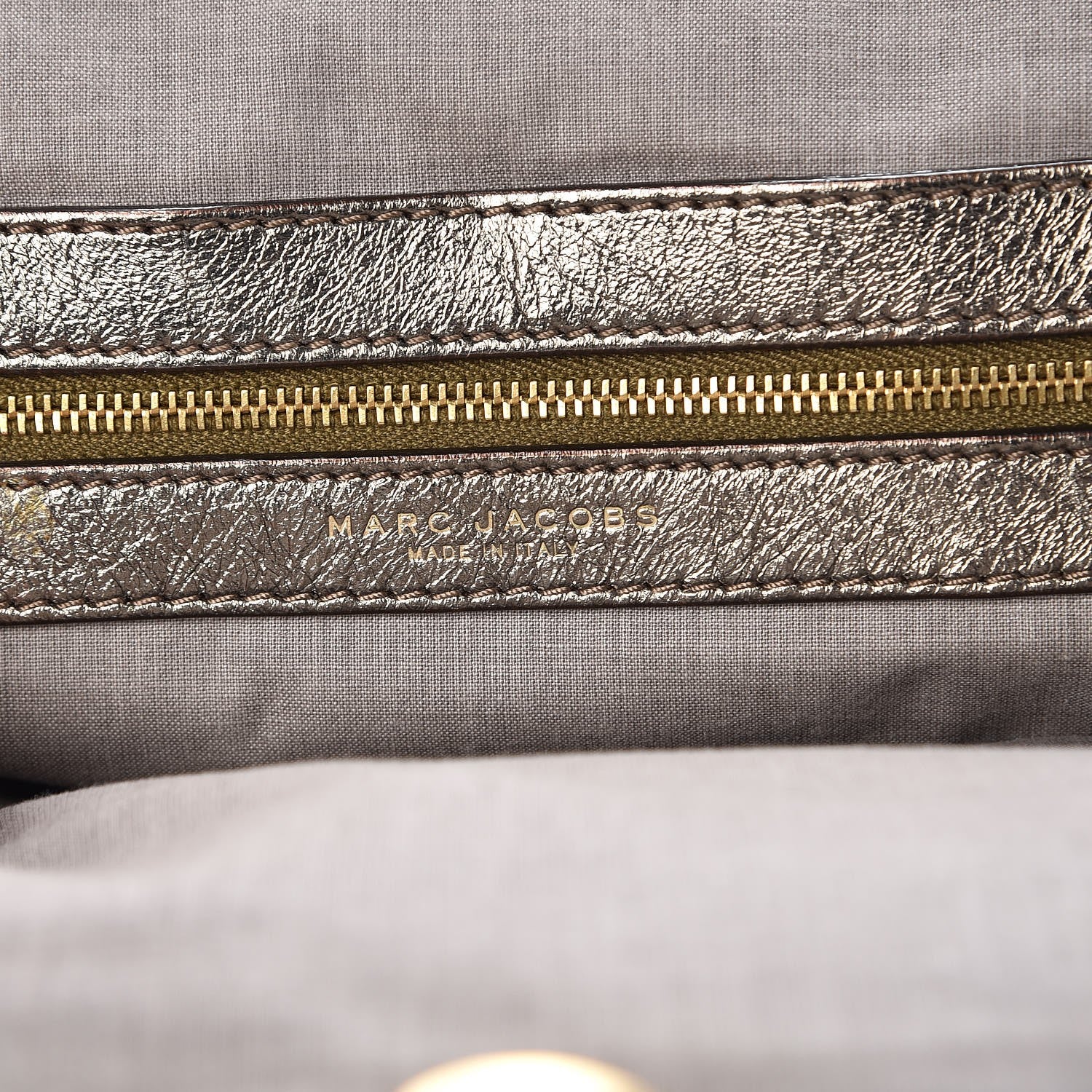 Marc Jacobs Metallic Calfskin Patchwork Stam Bronze 7 of 11