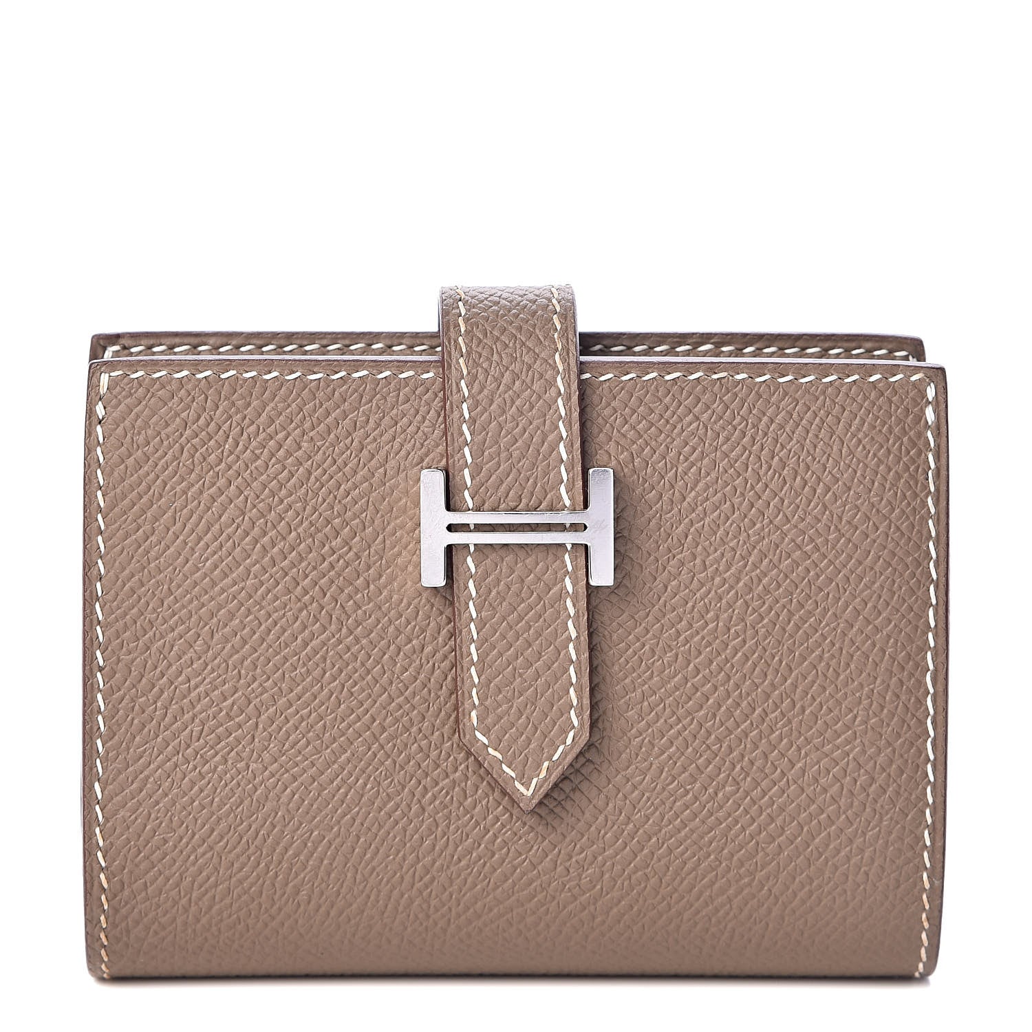 Hermes Epsom Bearn Card Holder Wallet Etoupe 1 of 8