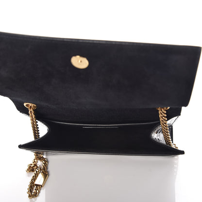 Saint Laurent Patent Crocodile Embossed Small Classic Monogram Kate Satchel Black 7 of 8