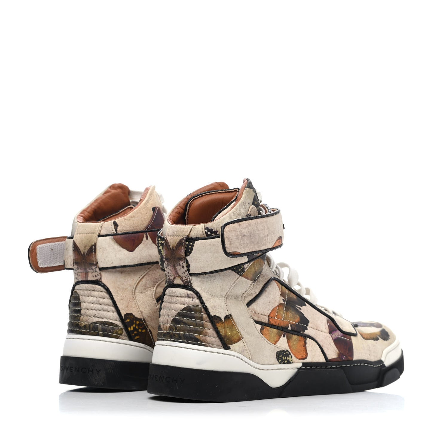 Calfskin Butterfly Tyson High Top Sneakers 36.5 Multicolor