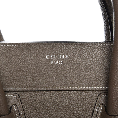 Celine Drummed Calfskin Mini Luggage Souris 6 of 7