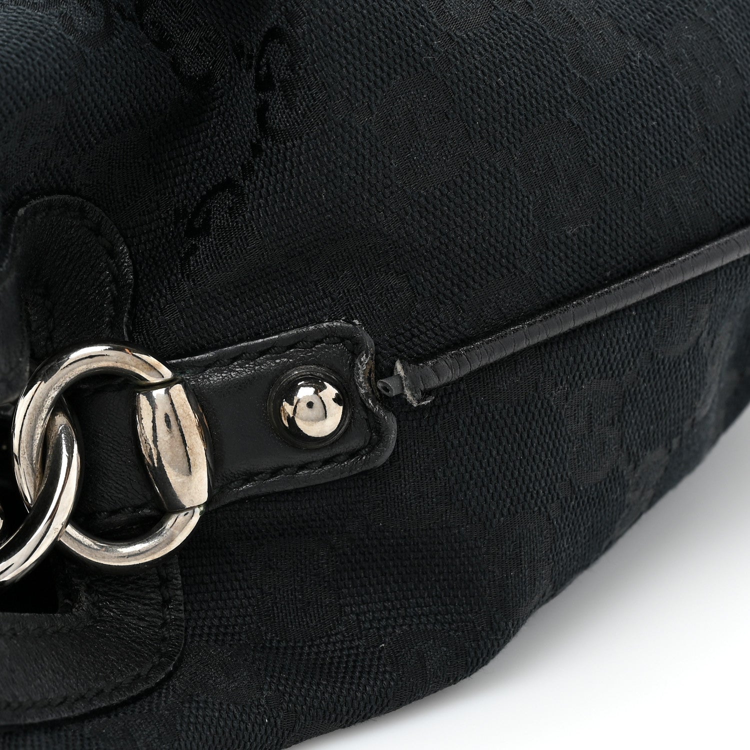 Gucci Monogram Medium Indy Top Handle Hobo Black 13 of 13