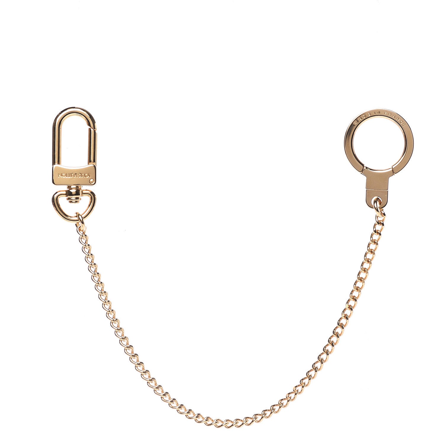 Louis Vuitton Metal Pochette Extender Key Ring Chain Gold 1 of 3