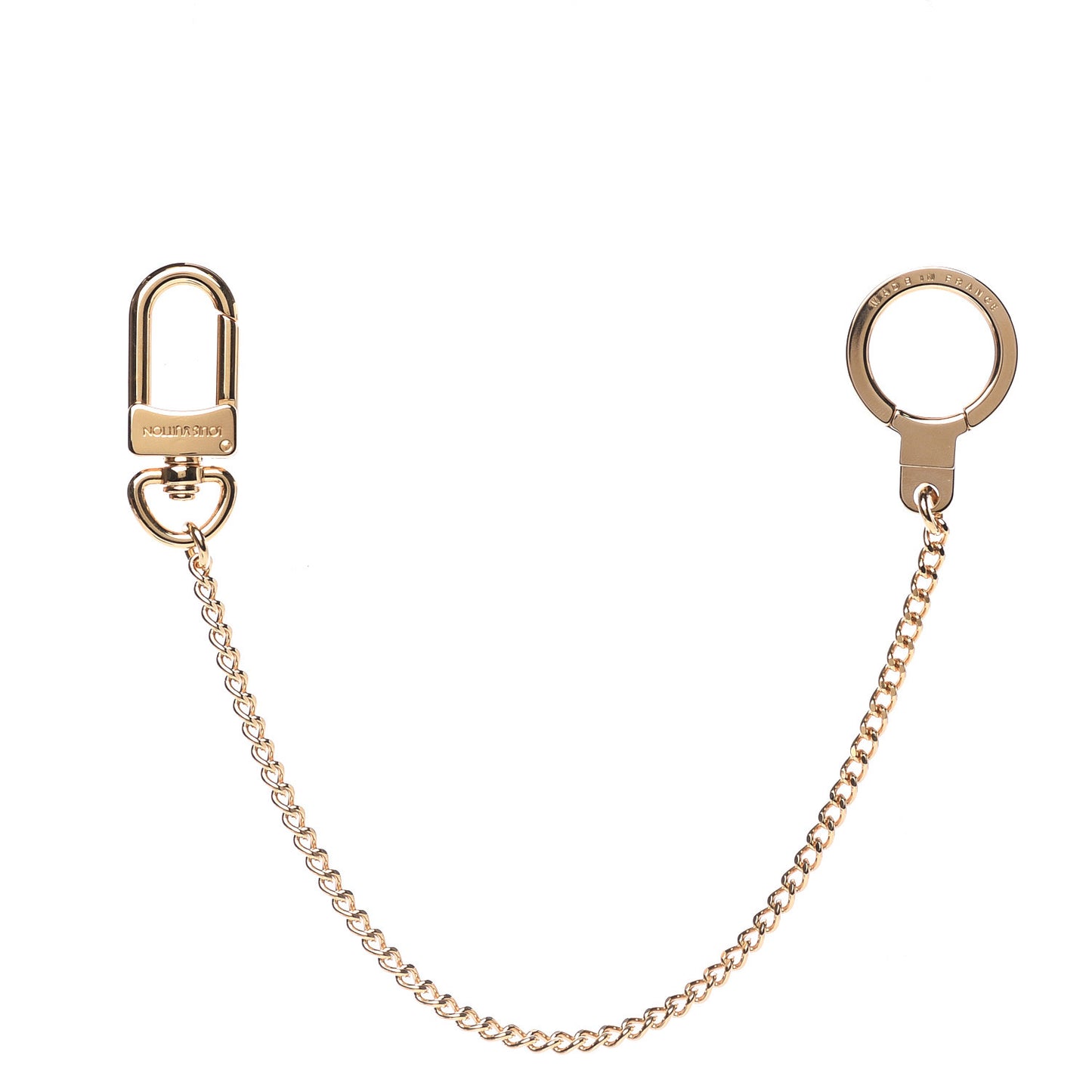 Metal Pochette Extender Key Ring Chain Gold