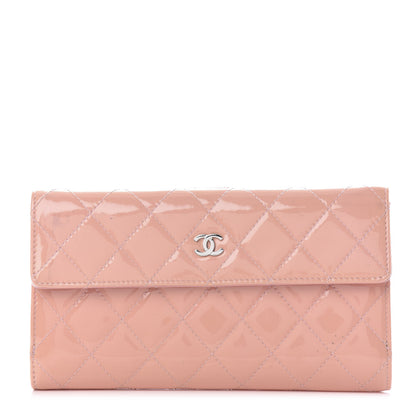 Chanel Patent Calfskin Quilted Flap Wallet Pink 1 of 12