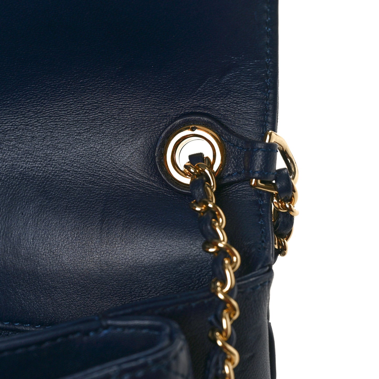 Lambskin Quilted Large CC Unchained Crossbody Navy