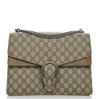 Gucci GG Supreme Monogram Medium Dionysus Shoulder Bag Taupe 1 of 8