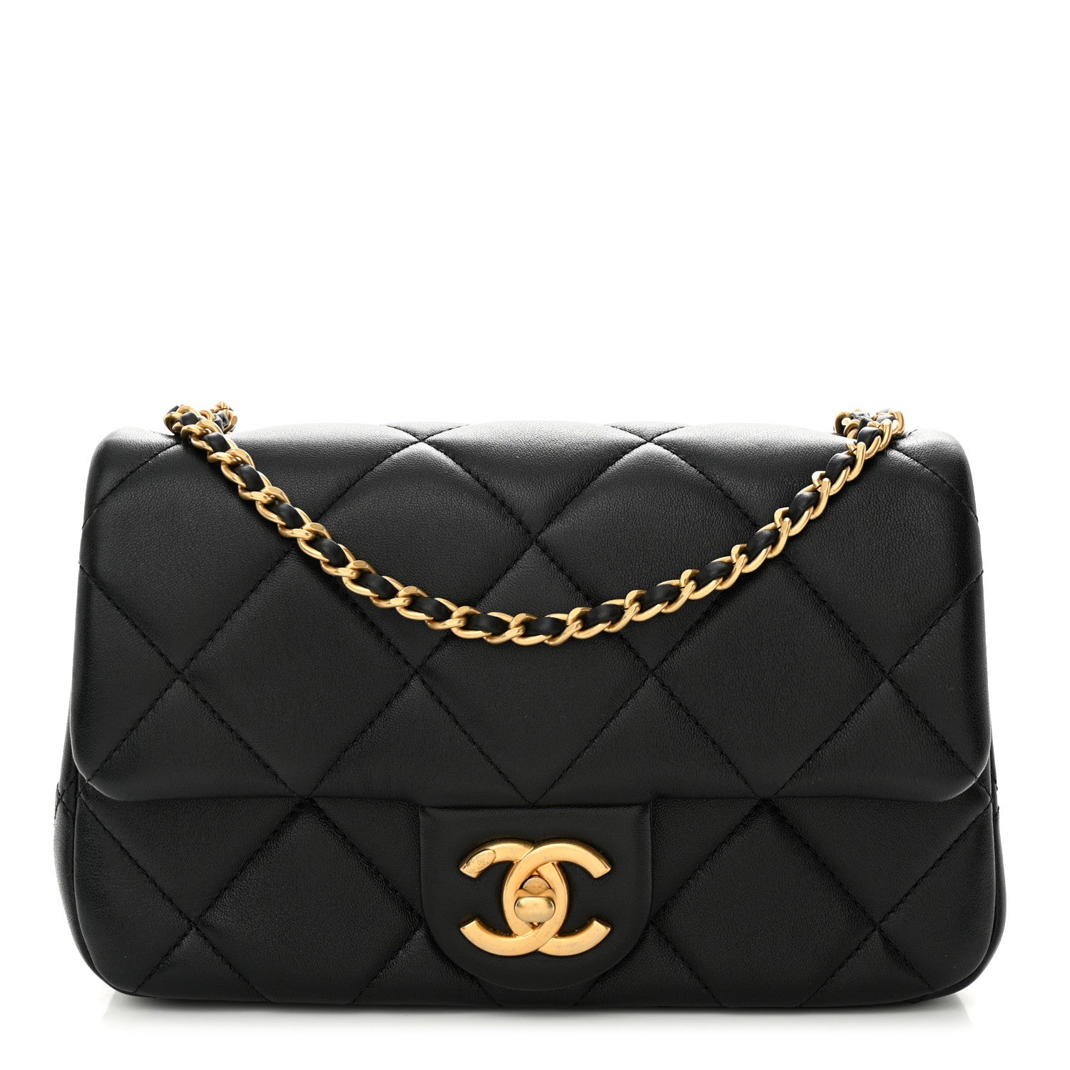 Chanel Lambskin Quilted Pearl Small Flap Black 1 of 10