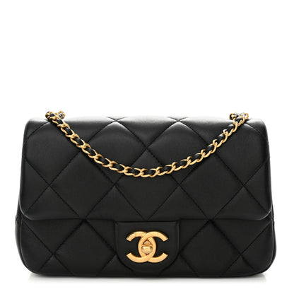 Chanel Lambskin Quilted Pearl Small Flap Black 1 of 10