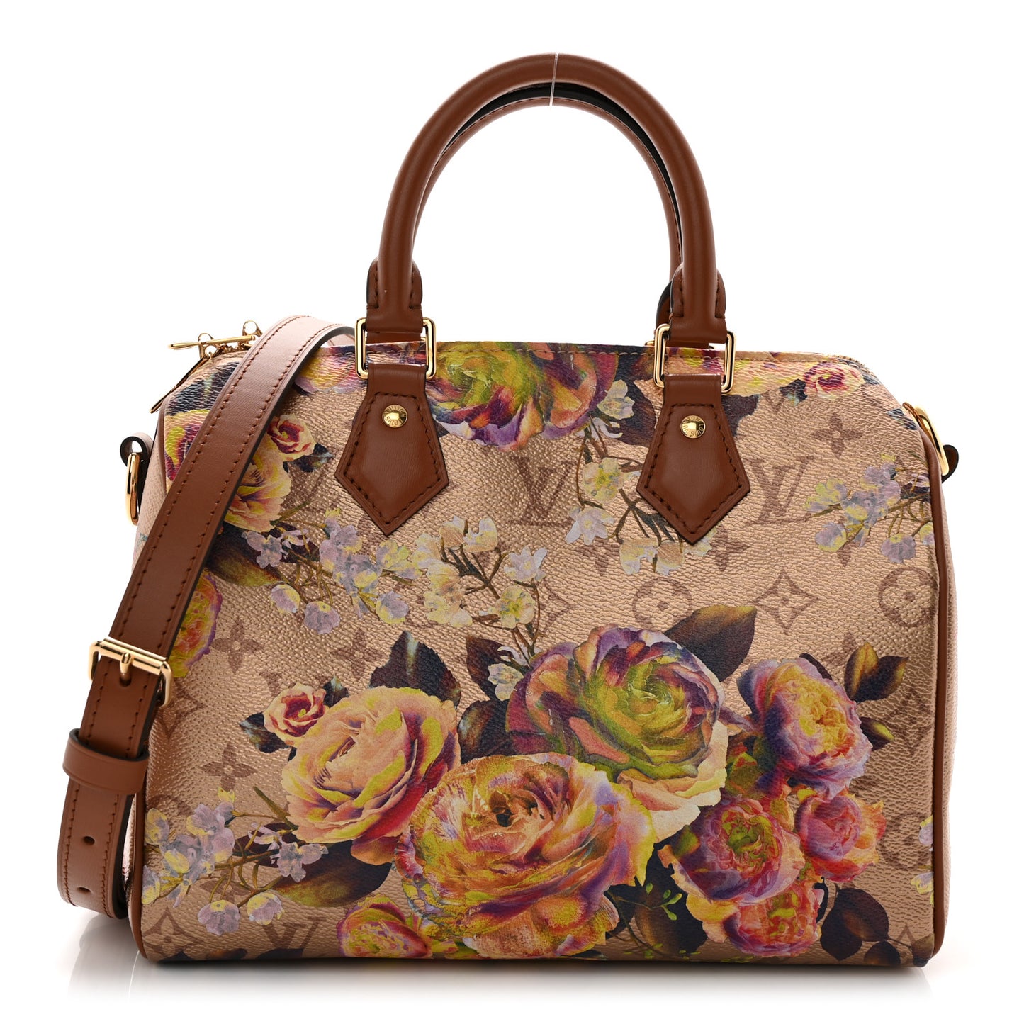 Metallic Monogram LV Garden Speedy Bandouliere 25 Gold