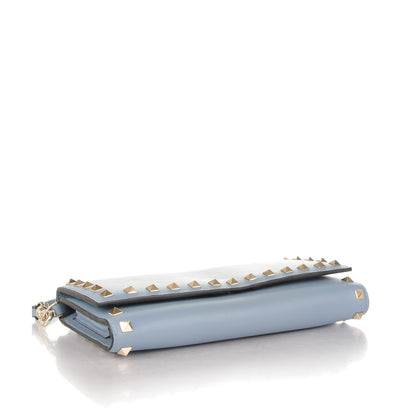 Valentino Garavani Vitello Rockstud Wallet on Strap Grey 4 of 8