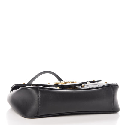 Gucci Calfskin Matelasse Studded Small Pearly GG Marmont Shoulder Bag Black 4 of 7
