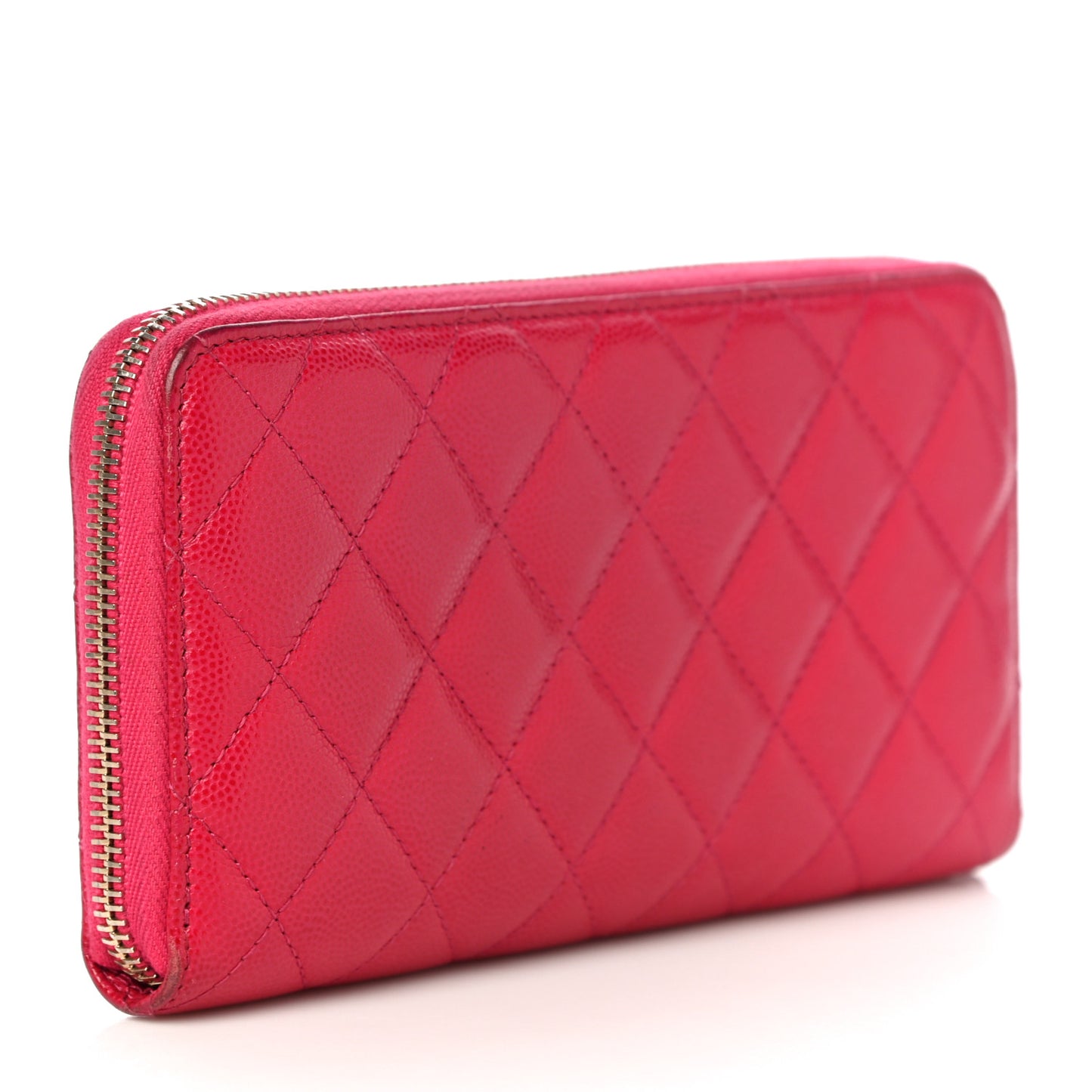 Caviar Quilted Reissue Zip Around Wallet Pink