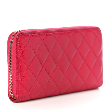 Chanel Caviar Quilted Reissue Zip Around Wallet Pink 3 of 18