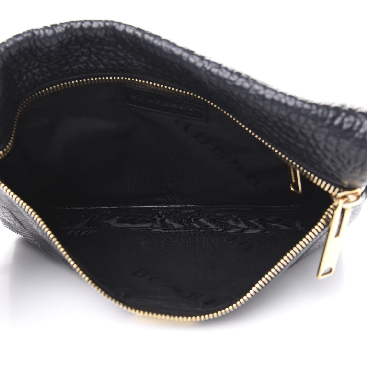 Burberry Signature Grain Calfskin Check Embossed Medium Balmoral Clutch Bag Black 5 of 8
