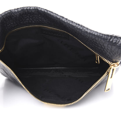 Burberry Signature Grain Calfskin Check Embossed Medium Balmoral Clutch Bag Black 5 of 8