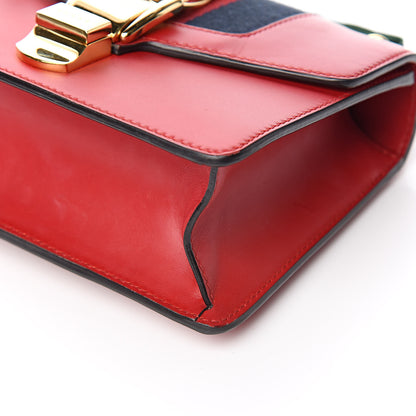 Gucci Calfskin Mini Sylvie Chain Shoulder Bag Hibiscus Red 9 of 10