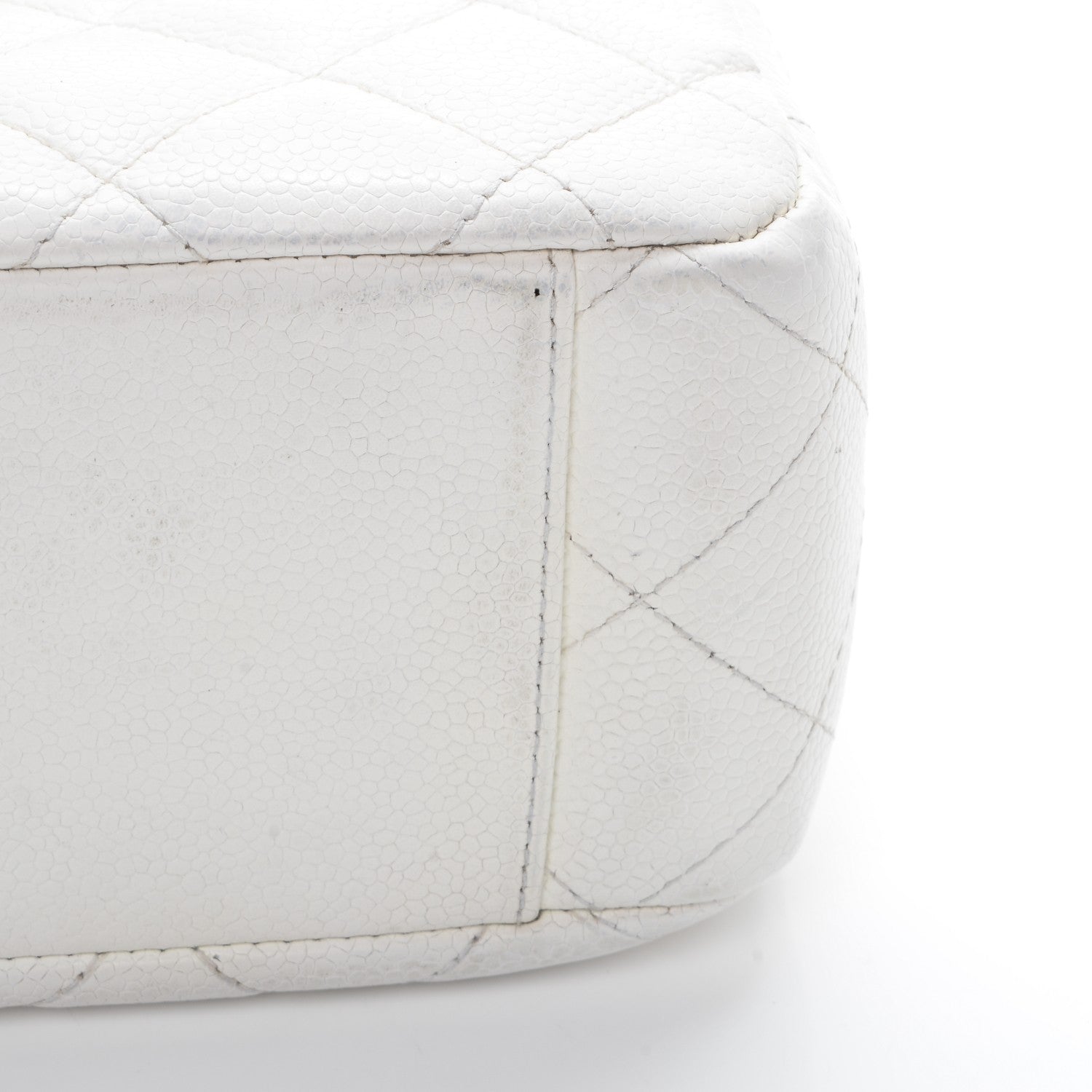 Chanel Caviar Quilted Medium Single Flap White 12 of 13
