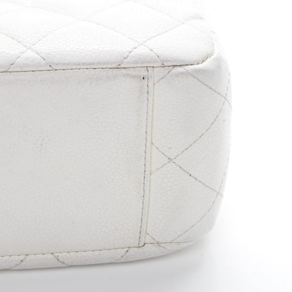 Chanel Caviar Quilted Medium Single Flap White 12 of 13