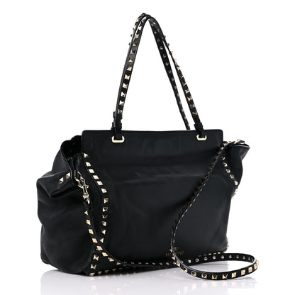 Valentino Garavani Vitello Medium Rockstud Tote Black 3 of 12