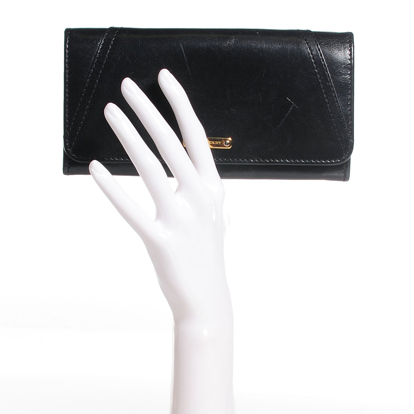 Leather Penrose Continental Wallet Black