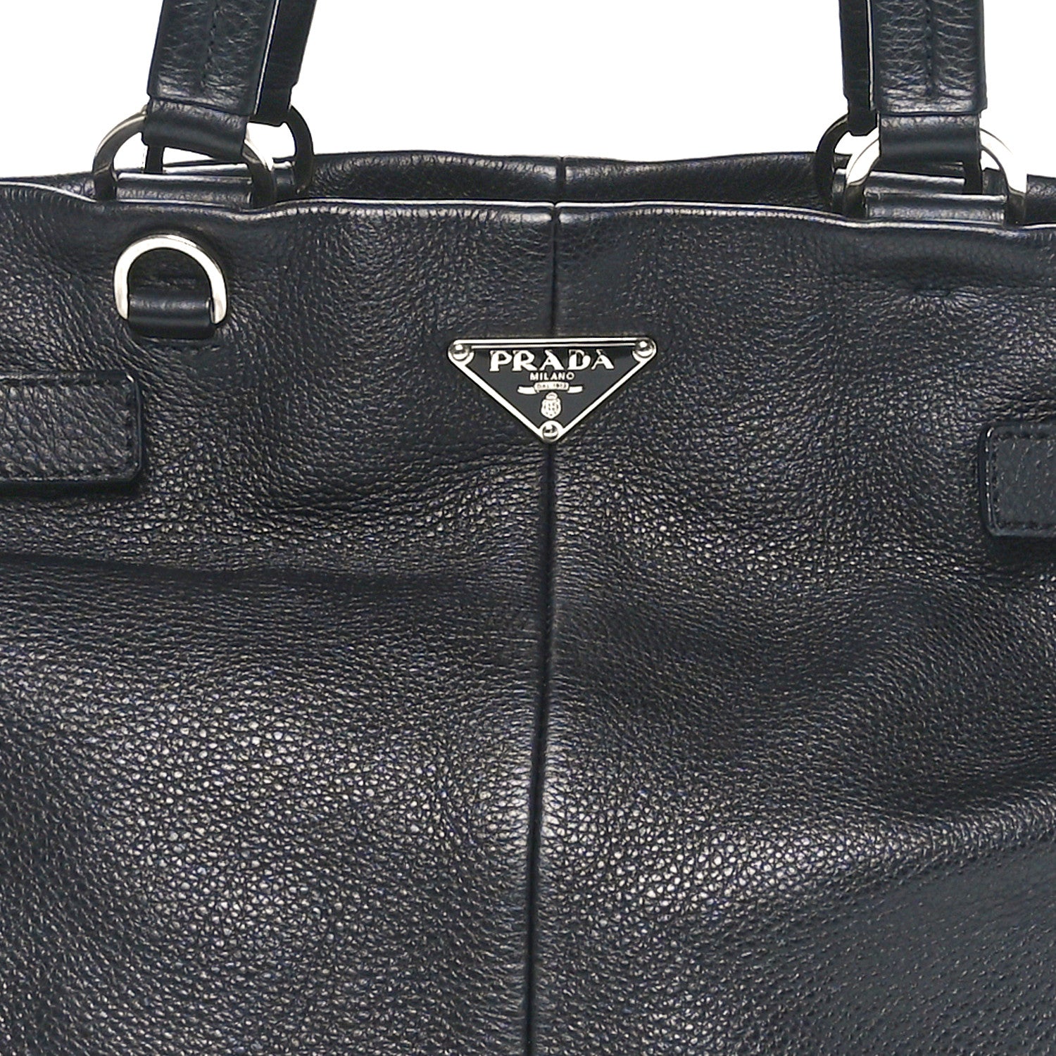 Prada Vitello Daino Side Pocket Tote Black 4 of 8