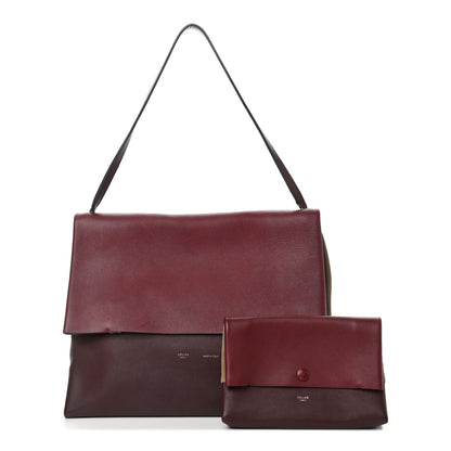 Celine Calfskin Suede All Soft Shoulder Bag Burgundy 1 of 8