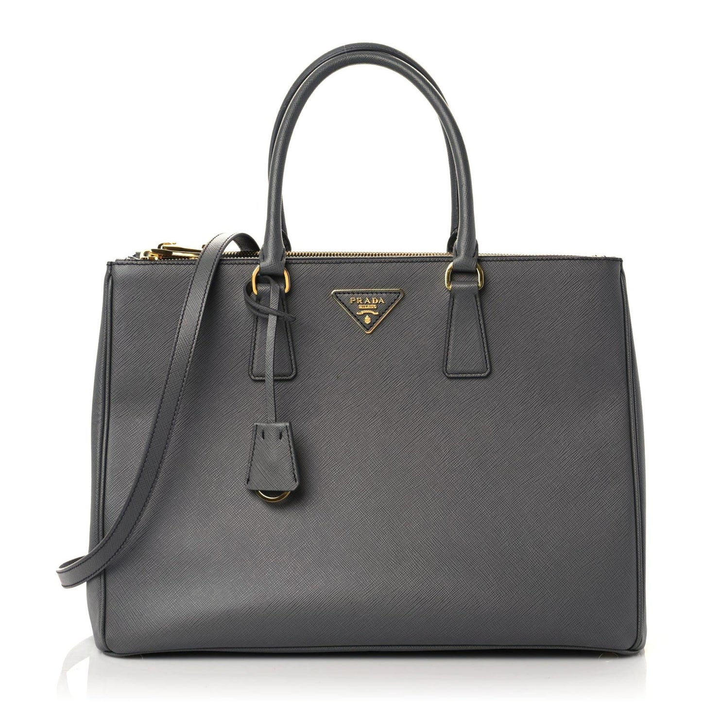 Saffiano Lux Large Galleria Double Zip Tote Mercurio