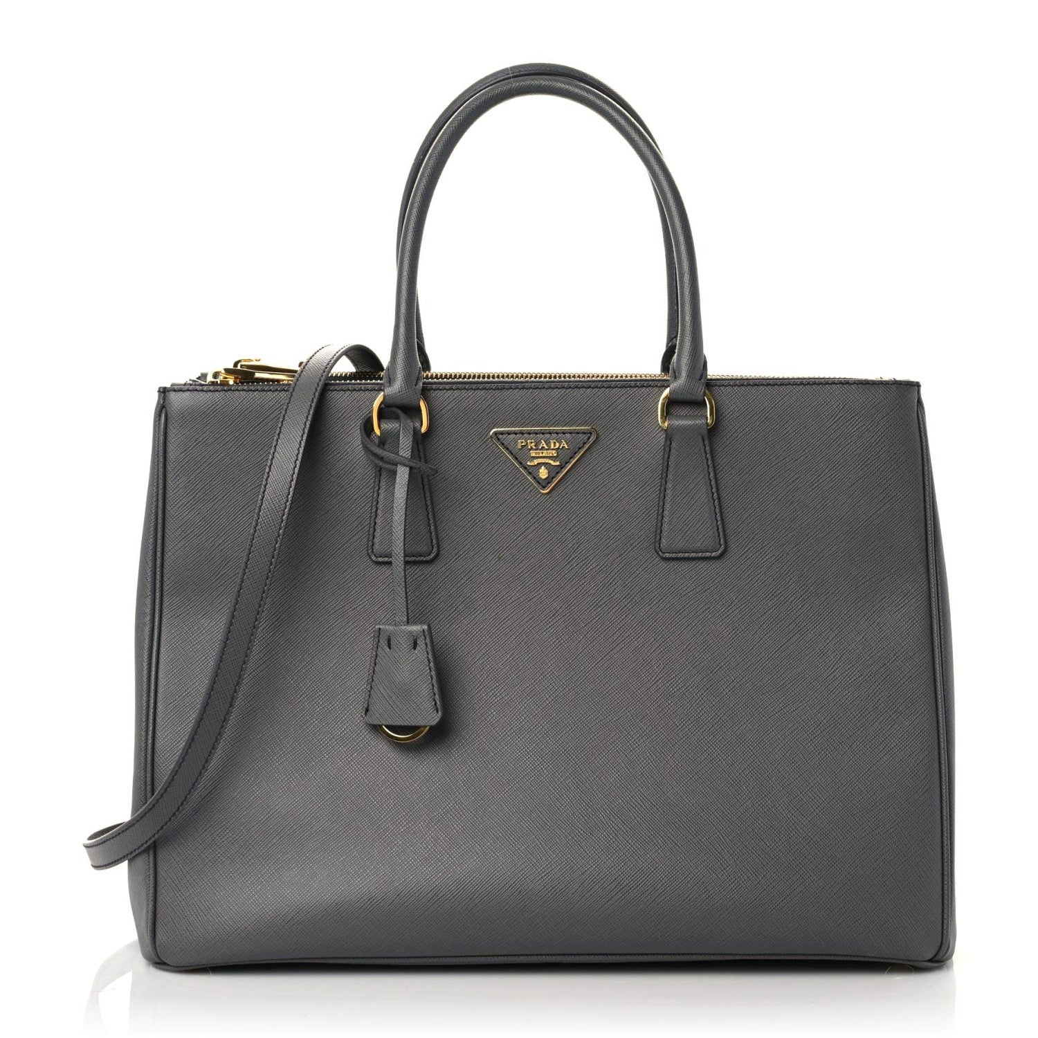 Prada Saffiano Lux Large Galleria Double Zip Tote Mercurio 1 of 13