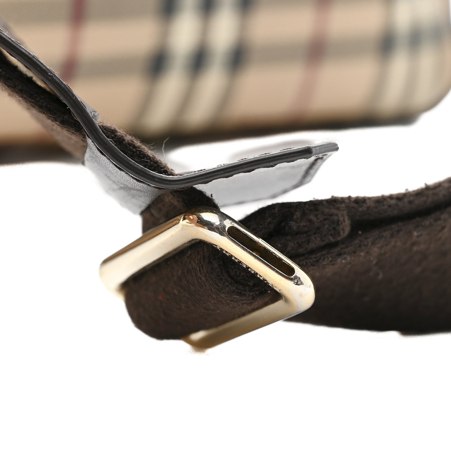 Haymarket Check Front Pocket Crossbody Bag Chocolate