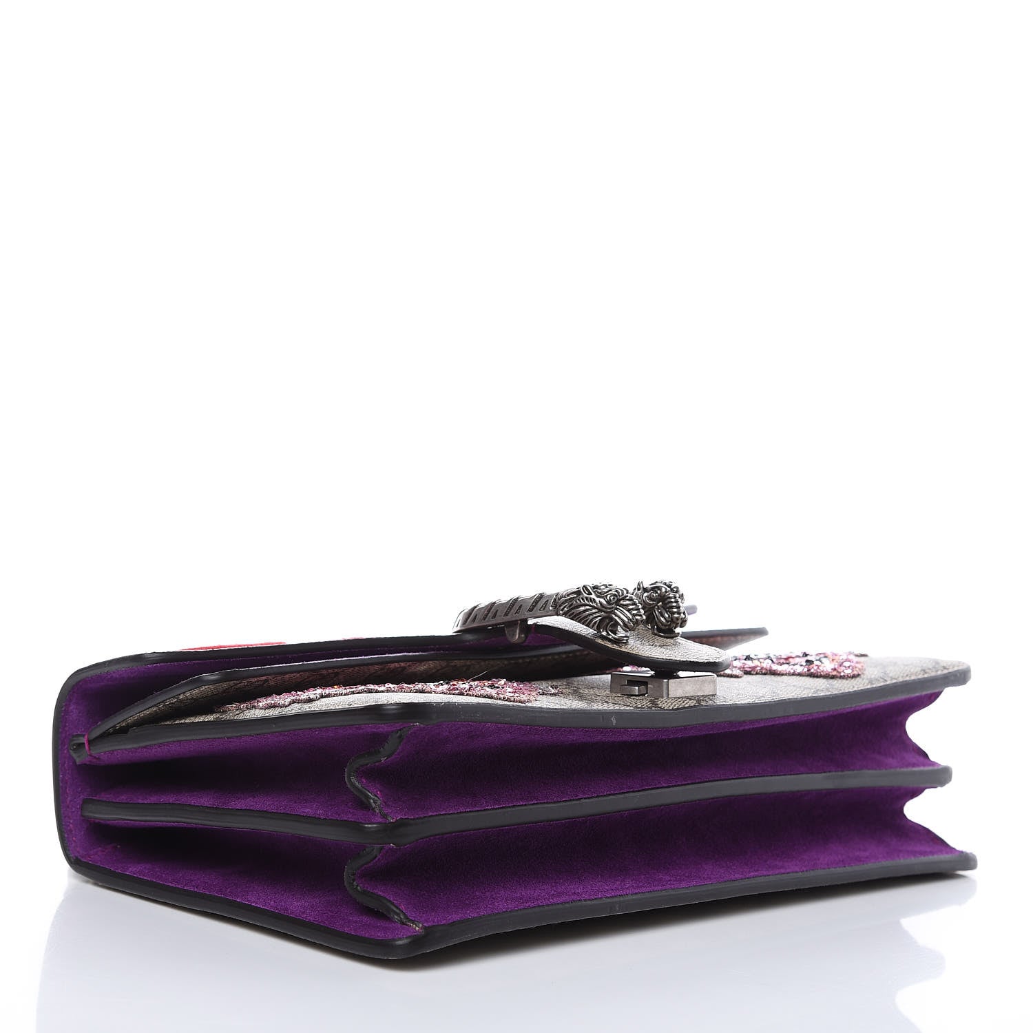 Gucci GG Supreme Monogram Embroidered Small Dionysus Shoulder Bag Purple 4 of 12