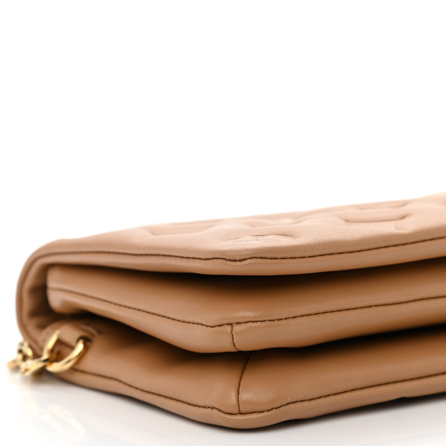 Louis Vuitton Lambskin Embossed Monogram Pochette Coussin Camel 8 of 10