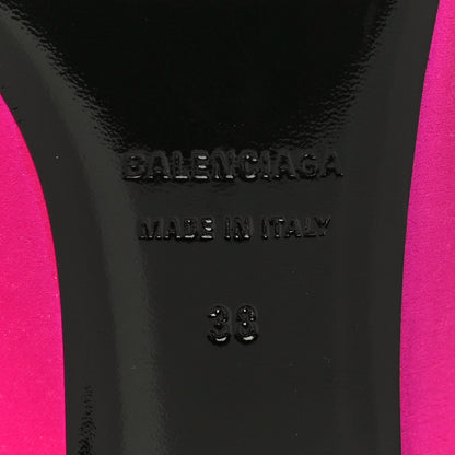 Balenciaga Satin Pointed Toe Knife 40mm Mules 38 Rose Fuchsia 15 of 19