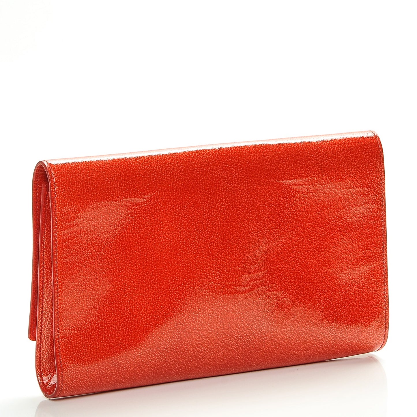 Textured Patent Monogram Large Belle De Jour Clutch Red