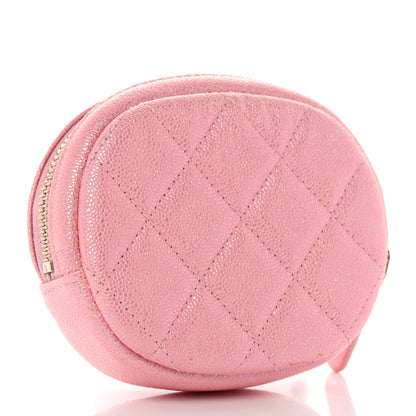 Chanel Iridescent Caviar Quilted Zip Around Classic Coin Purse Rose Pink 3 of 8