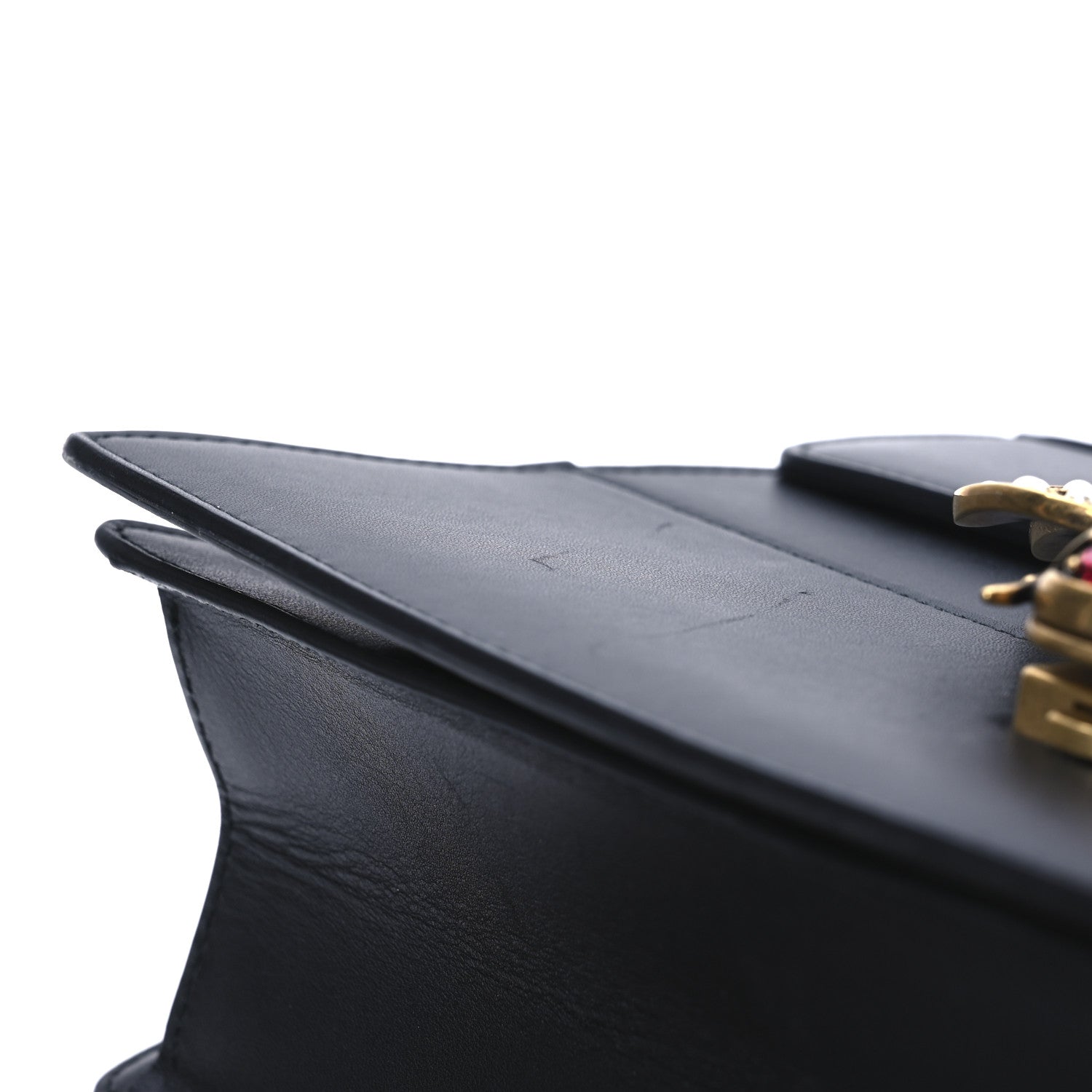 Gucci Calfskin Sylvie Web Small Queen Margaret Top Handle Bag Black 11 of 12