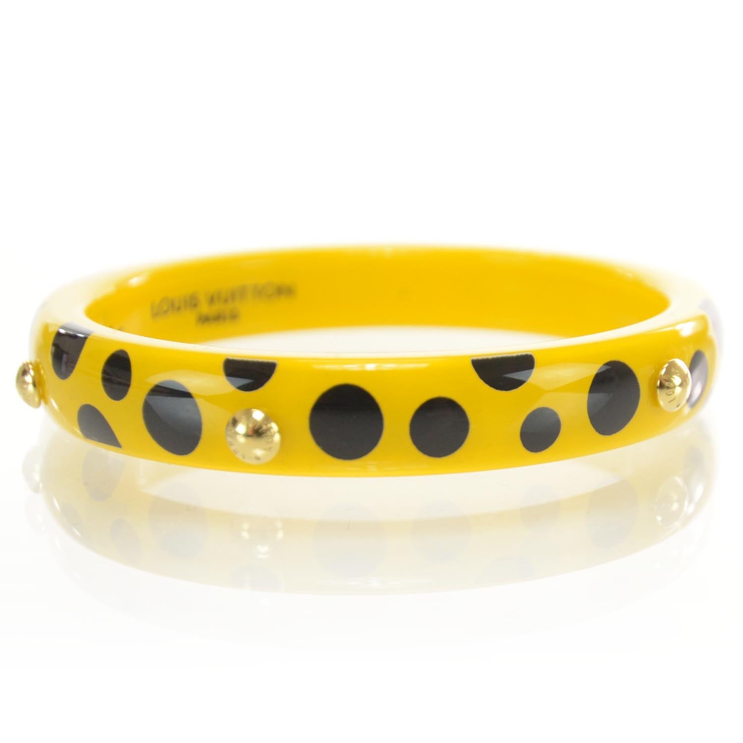 Louis Vuitton Kusama Infinity Dots Bracelet Bangle PM Yellow 2 of 5