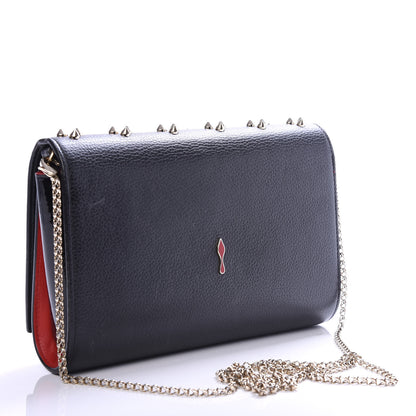Christian Louboutin Grained Calfskin Spikes Loubinthesky Paloma Wallet On Chain Black Multimetal 3 of 11