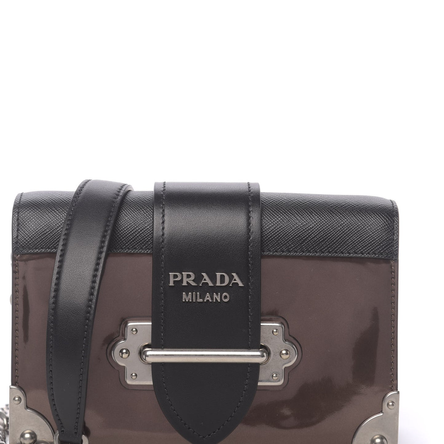 Metallic Vitello Saffiano Cahier Bag Cammeo Black
