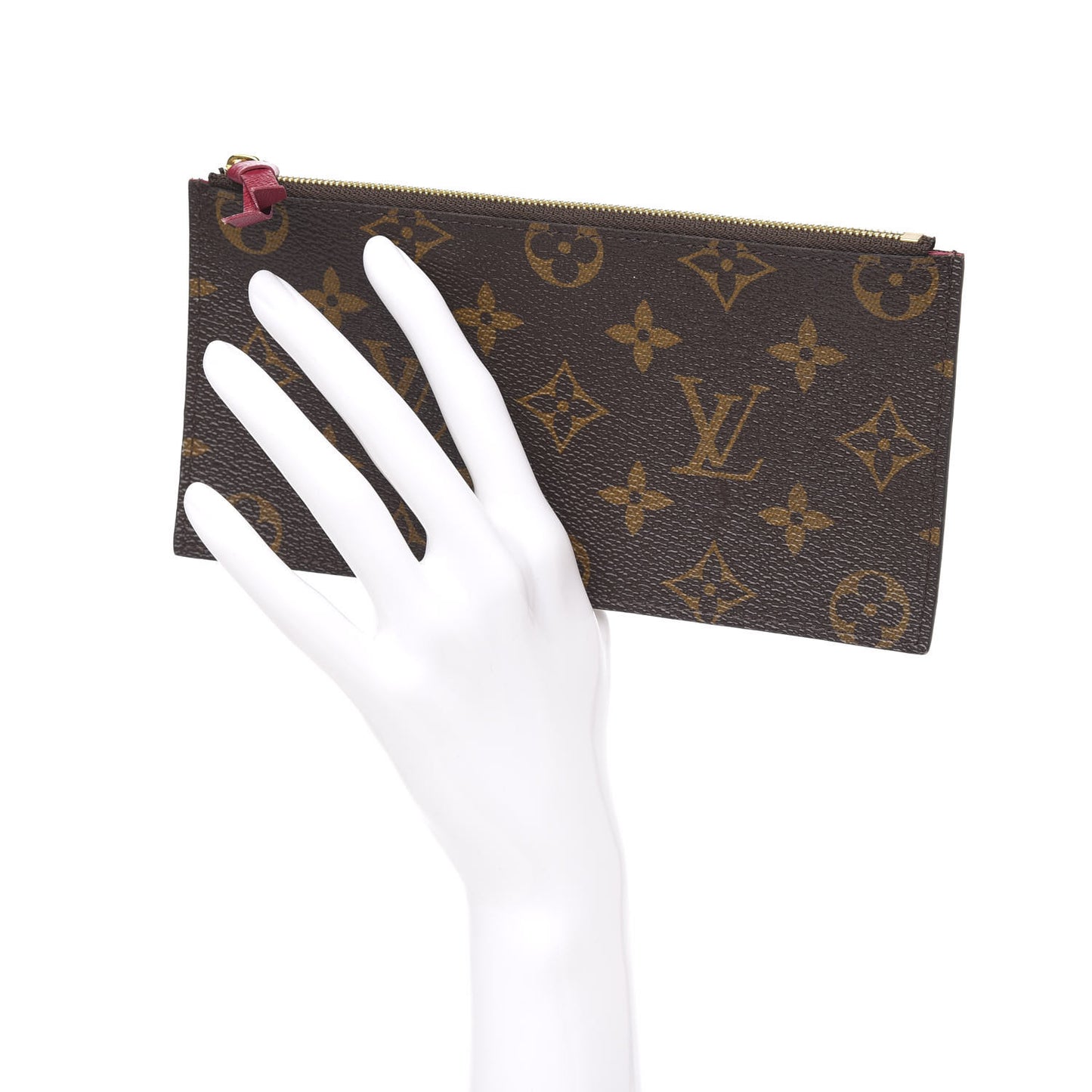 Monogram Felicie Chain Wallet Zippered Insert Fuchsia