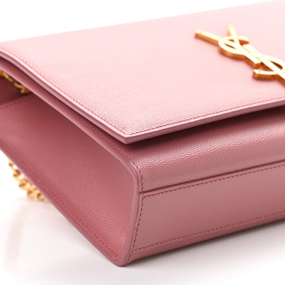 Saint Laurent Grain De Poudre Medium Classic Monogram Kate Satchel Dark Rose 7 of 8