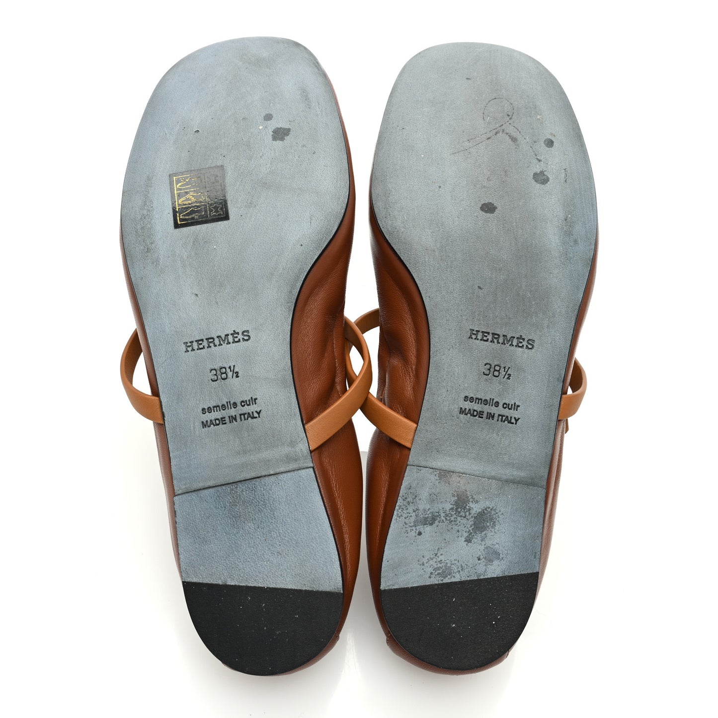 Nappa Calfskin Jolly Ballerina Flats 38.5 Gold Naturel
