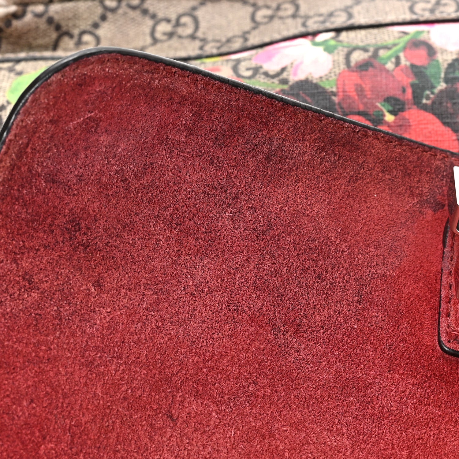 Gucci GG Supreme Monogram Blooms Medium Single Buckle Backpack Beige Multicolor Dry Rose 8 of 10