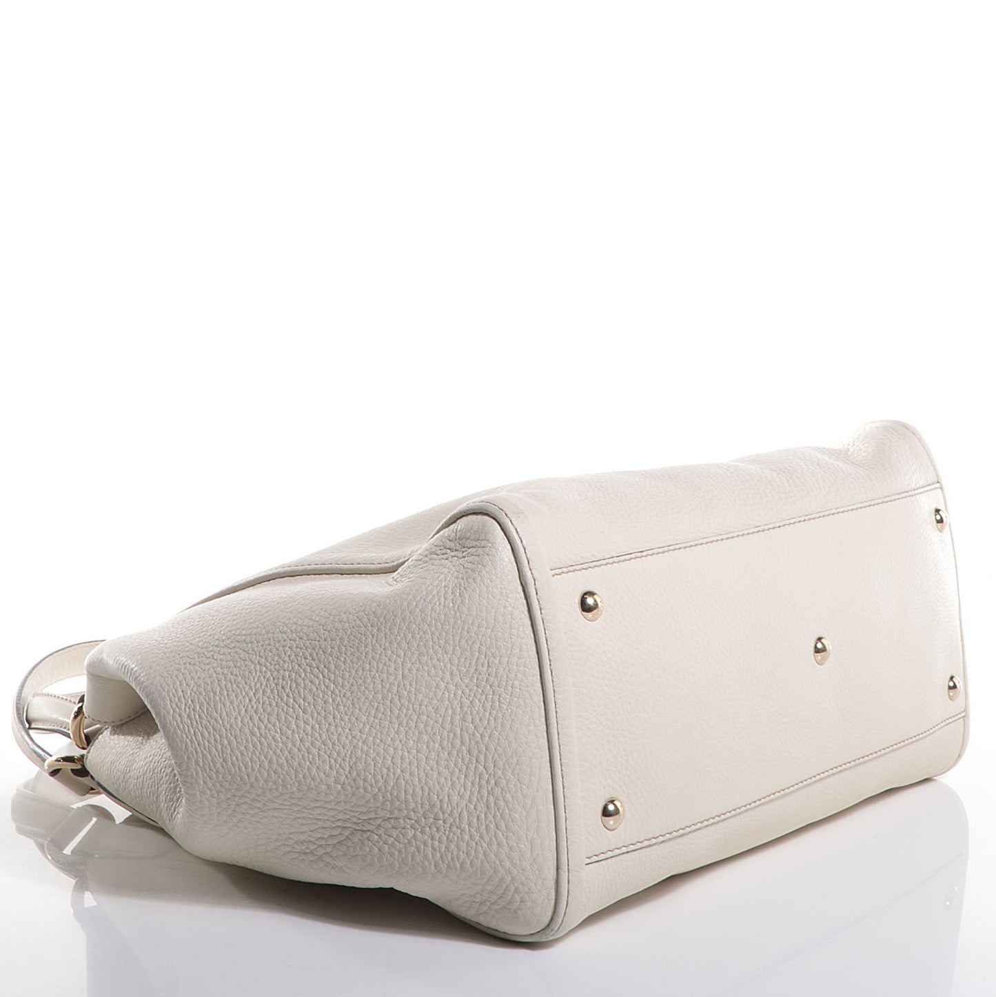 Pebbled Calfskin Medium Soho Shoulder Bag Off White
