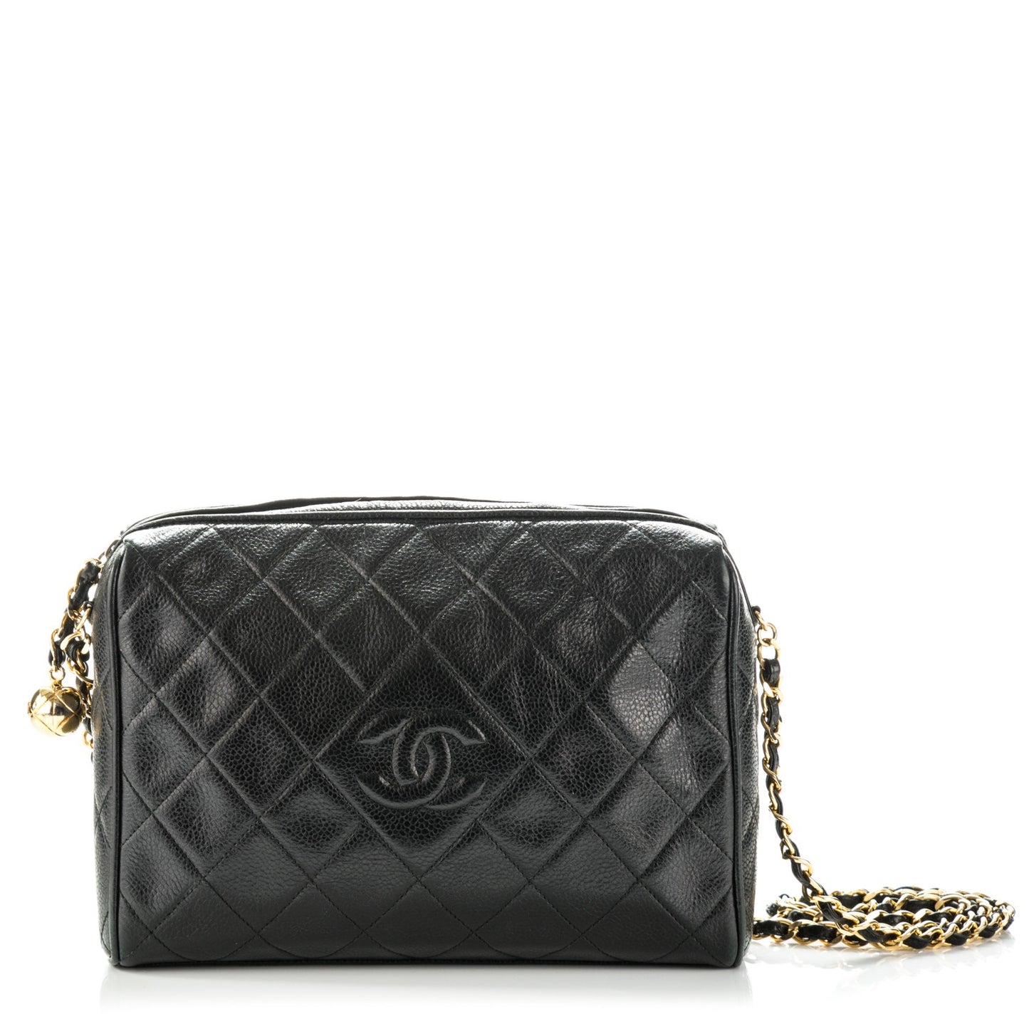 Caviar Quilted Camera Case Black