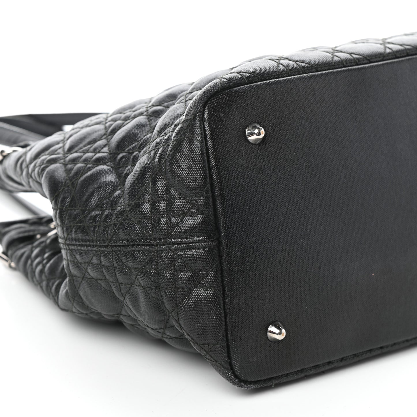 Coated Canvas Cannage Medium Panarea Tote Black