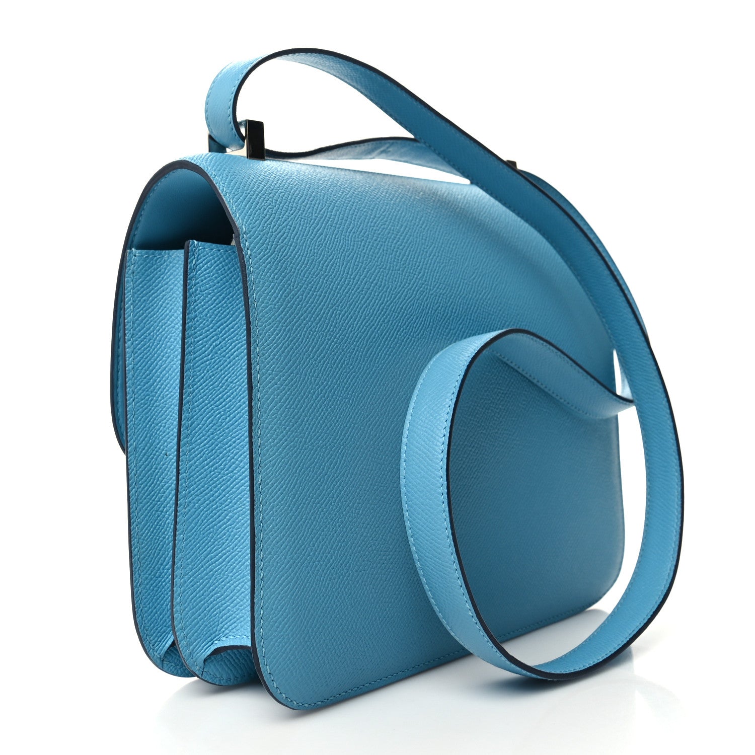 Hermes Epsom Enamel Constance 24 Bleu du Nord Rouge 3 of 12