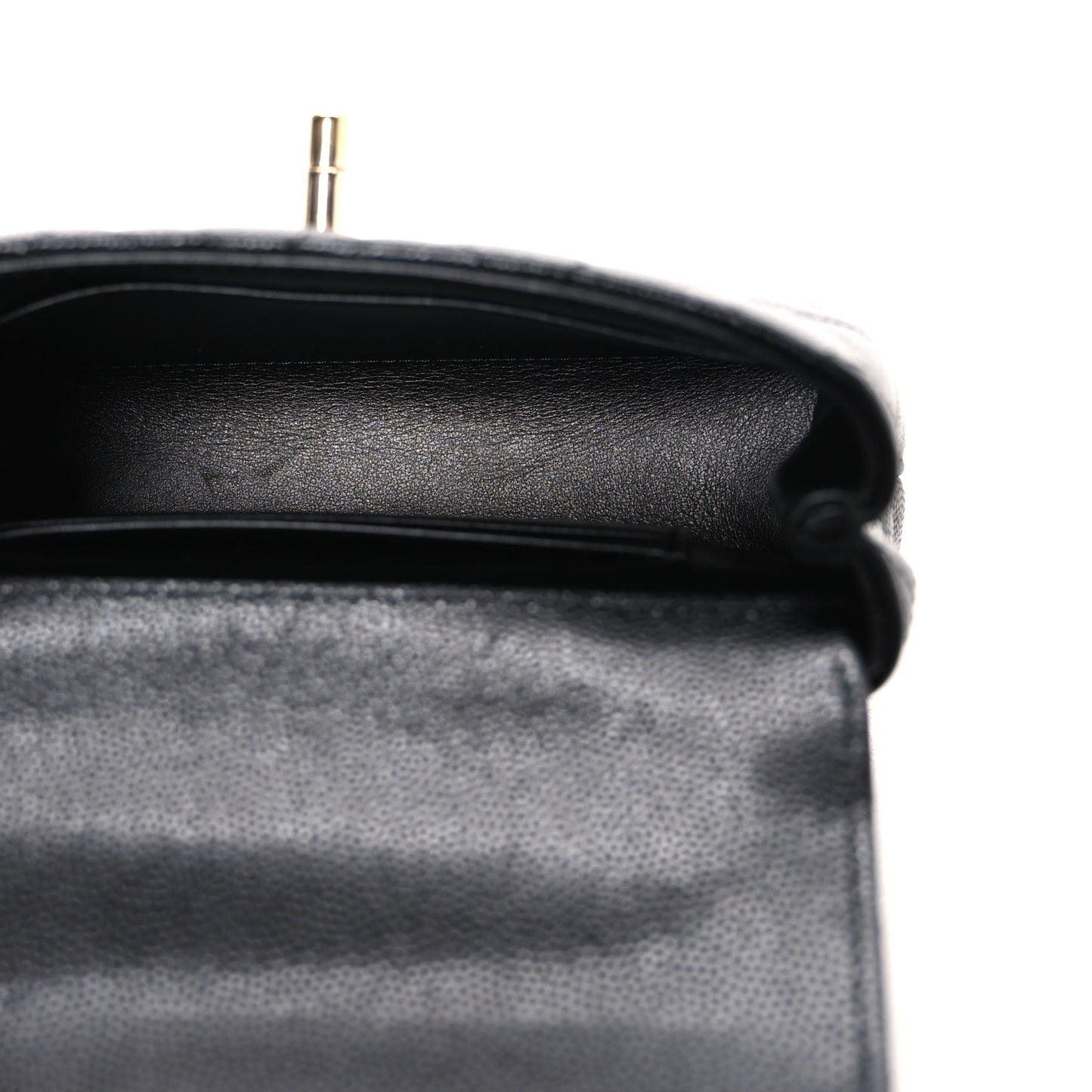 Caviar Quilted Coco Handle Clutch With Chain Black