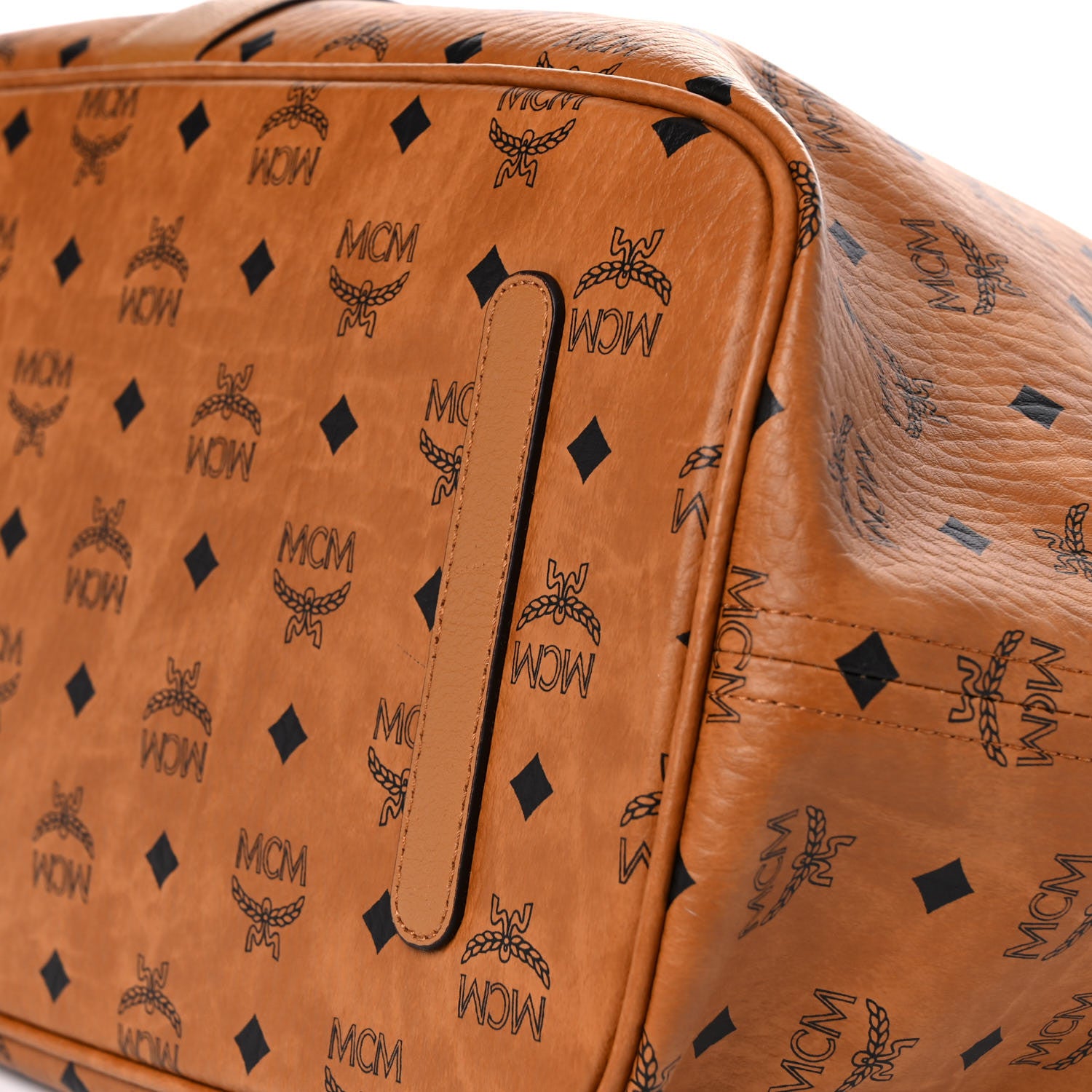 MCM Visetos Large Liz Reversible Shopper Tote Cognac 8 of 17
