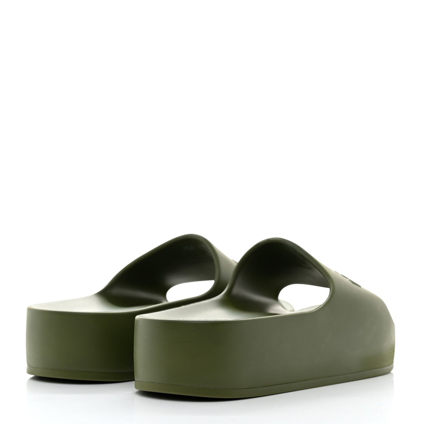 Rubber Womens Chunky Slide Sandals 38 Kaki